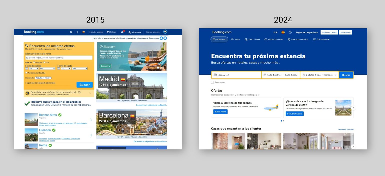 rediseno web booking 2015 2024